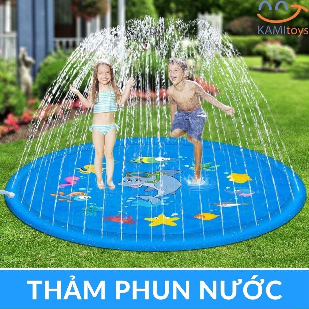 Bể bơi thảm phun nước cho trẻ em chơi ngoài trời hình Tròn cỡ Lớn 170cm mã 50033