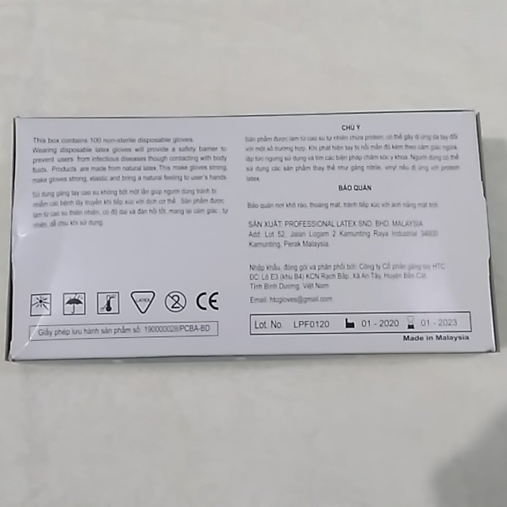 Găng Tay - bao tay - Cao Su y tế KHÔNG BỘT HTC hộp 100 cái màu cao su tự nhiên