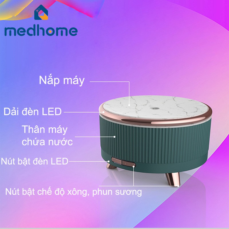 [THIẾT KẾ MỚI 2021 + ẢNH THẬT] MÁY XÔNG TINH DẦU MEDHOME STARSHIP DUNG TÍCH LỚN 500ML | GIÚP THƯ GIÃN | GIỮ ẨM