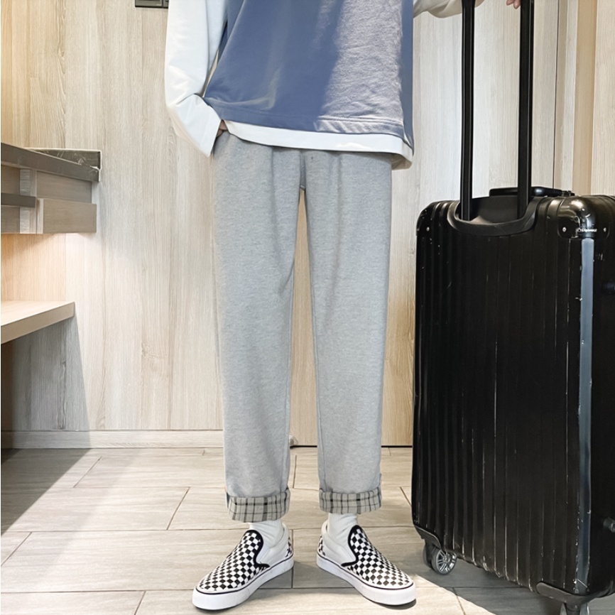 Quần Dài Màu Trơn Dáng Rộng quần ống suông Phong Cách Hàn Quốc quần nam Thời Trang quần túi hộp nữ