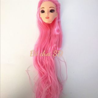 ĐẦU BÚP BÊ TÓC DÀI - màu tóc ngẫu nhiên - phụ kiện búp bê