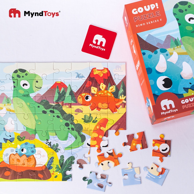 Đồ Chơi Xếp Hình MyndToys - GO UP! Puzzle - Level 4 và 4* – Dino Series (Cho Bé Từ 3.5 Tuổi)