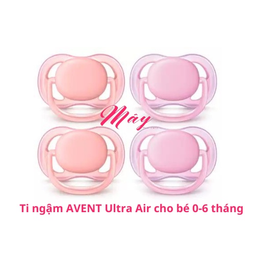 Ti ngậm AVENT Ultra Air/ Ultra soft không hình chống hô, chống vẩu giúp bé ngủ ngon cho bé gái 0-6-18 tháng