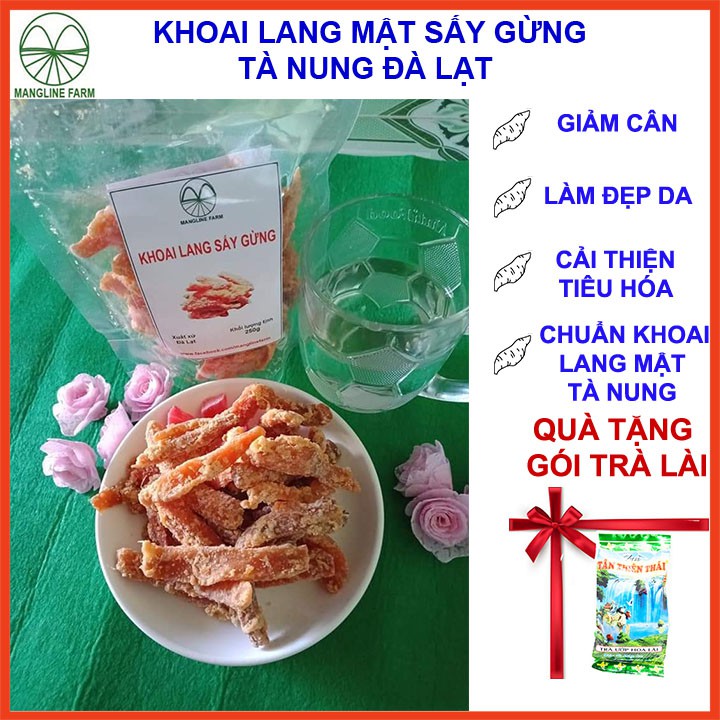 Khoai lang mật sấy gừng 1kg, thơm ngon đặc sản Đà Lạt