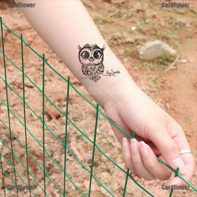 1 Hình Xăm Dán Tạm Thời Hình Cú Mèo Dễ Thương