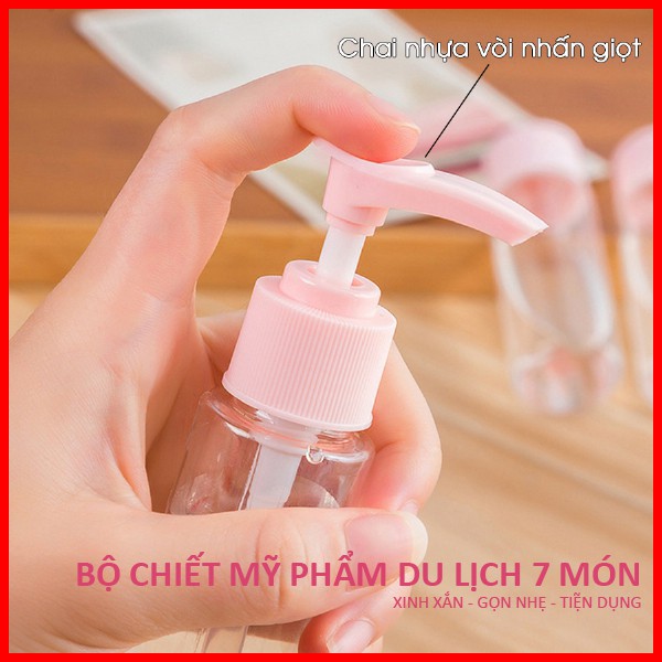 Bộ Chiết Mỹ Phẩm Du Lịch 7 Món Tiện Lợi