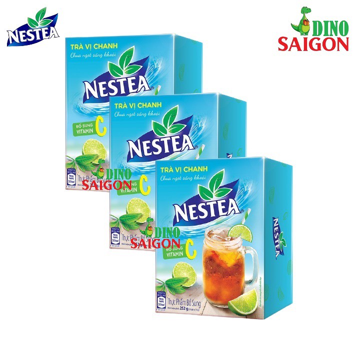 Bộ 3 Hộp Trà Nestea vị Chanh (Hộp 18 gói x 14g)