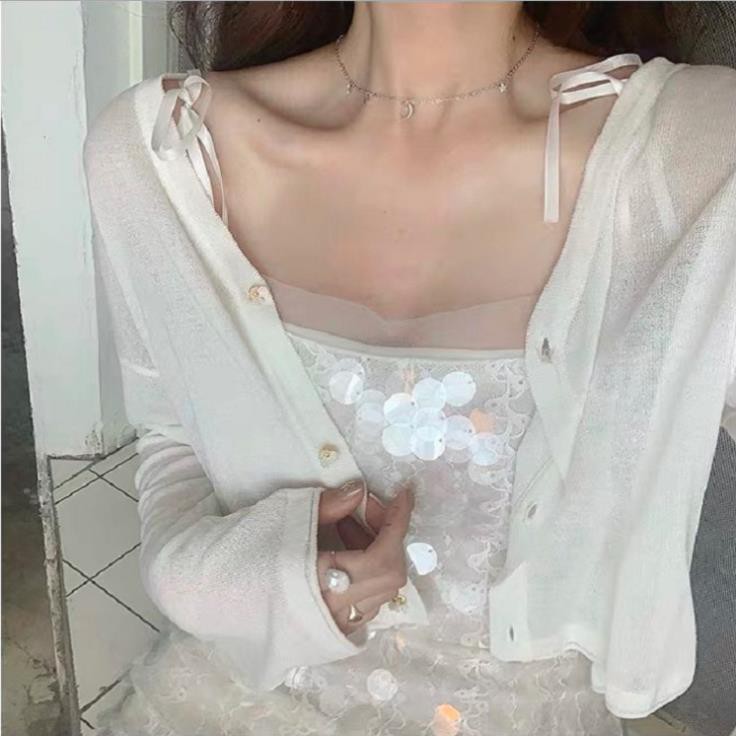 Áo len ngắn cardigan Ulzzang khoác ngoài mỏng có khuy cài mẫu mới đi biển MSP468  ྇