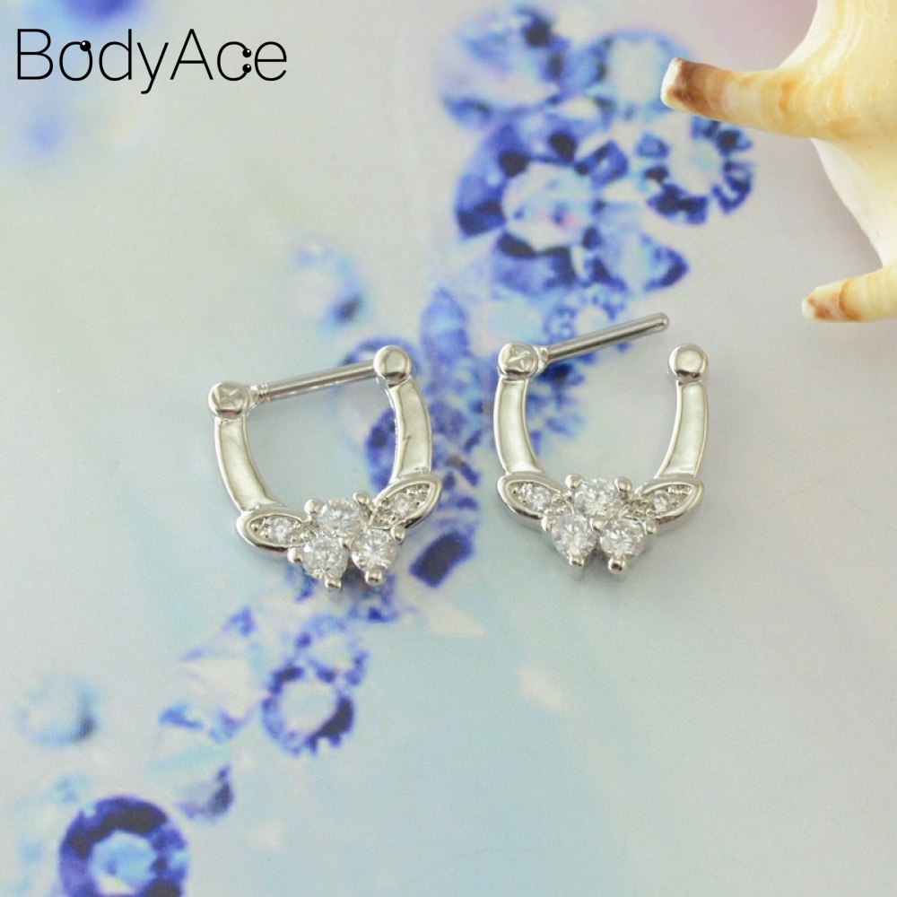 Khuyên mũi đính đá phong cách Ấn độ sang trọng 16g