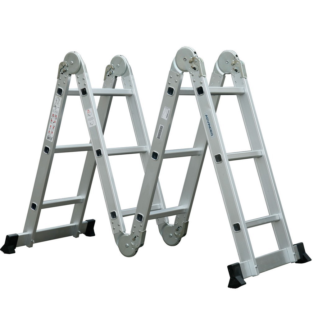 Thang nhôm gấp 4 đoạn chữ M đa năng ADVINDEQ ADM103, thang chữ M xếp gọn gia đình 4 khúc nhiều đoạn