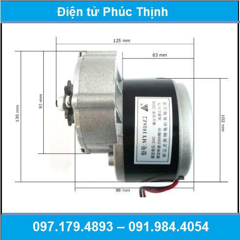 Động cơ Motor 24v250w chổi than