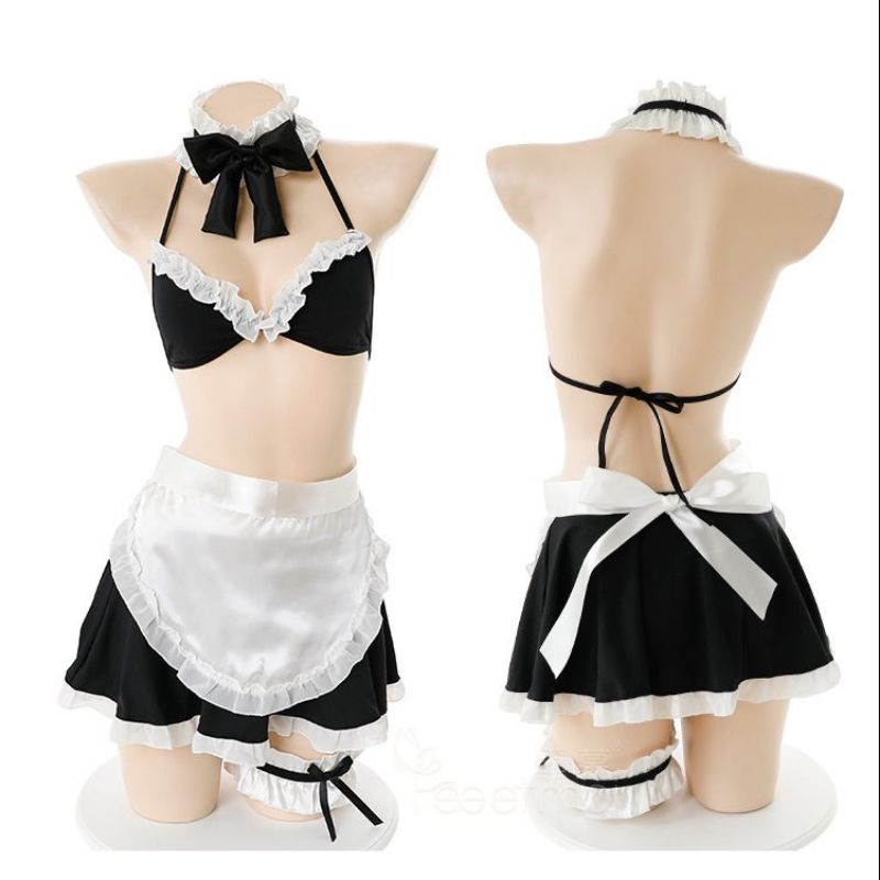 Cosplay nàng hầu gái sexy - bộ đồ ngủ hoá trang phục vụ bàn kèm tạp dề gợi cảm | BigBuy360 - bigbuy360.vn