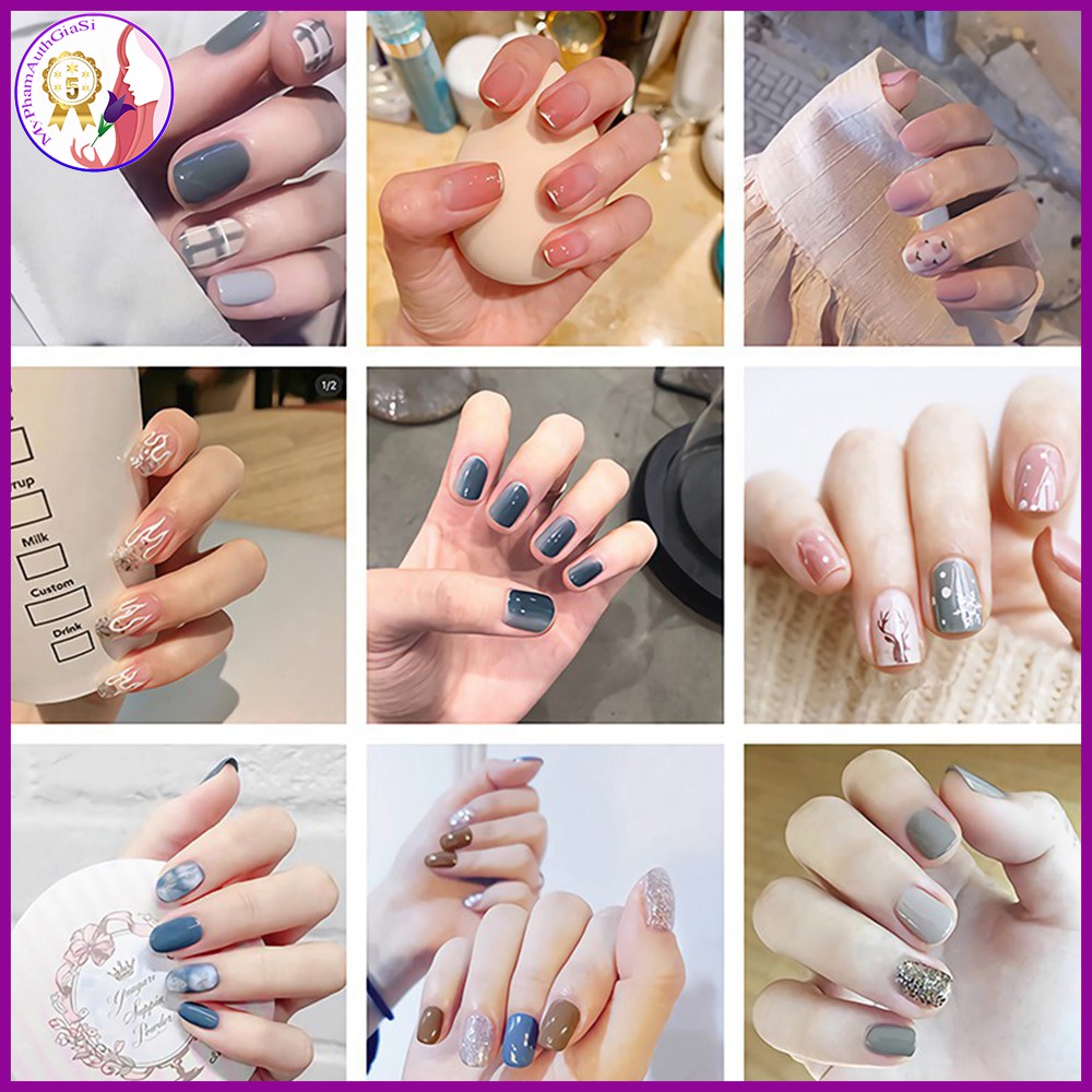 Móng tay giả nail top new hot trend thời trang korea set 24 - full options - chống nước – bền – an toàn