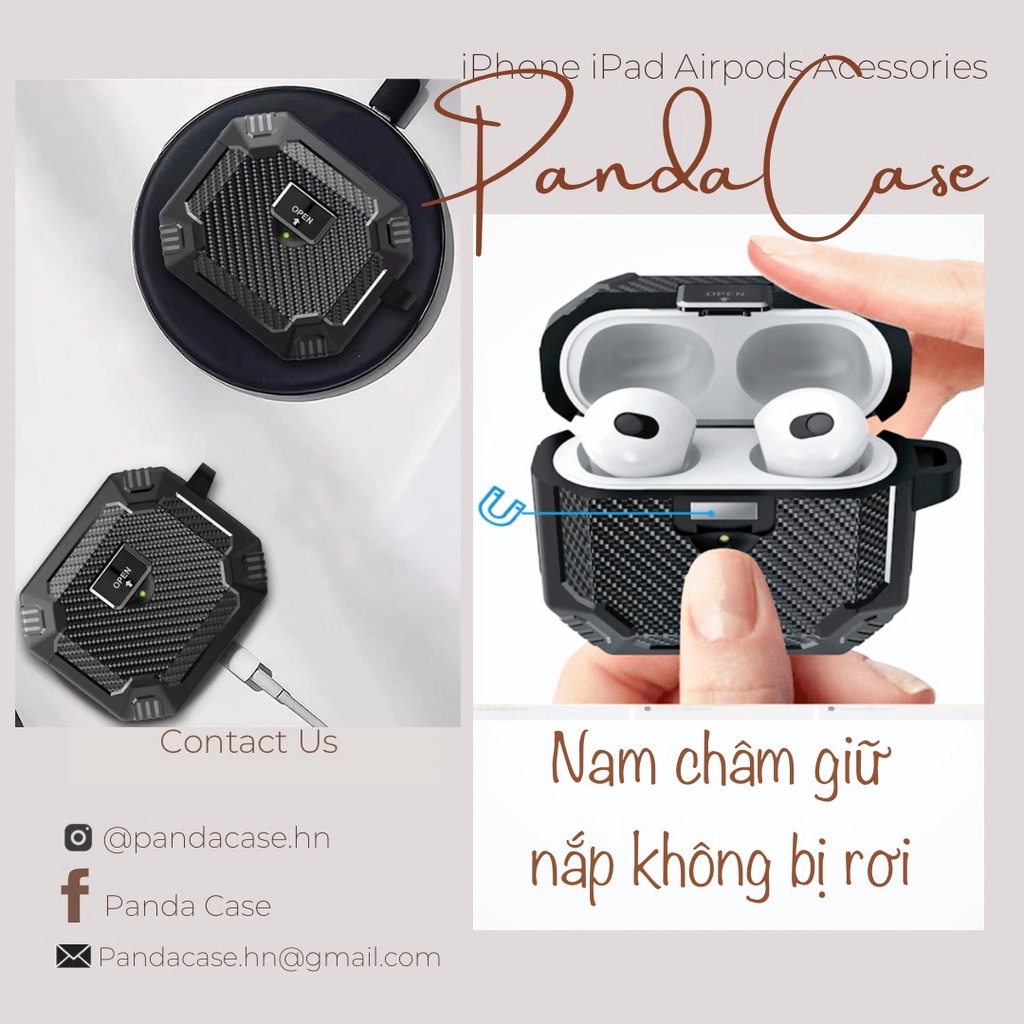 Vỏ case chống shock bảo vệ, bao đựng tai nghe airpods 1 2 3 PRO