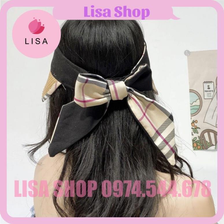 [HÀNG LOẠI 1- CAO CẤP]  Mũ cói nửa đầu, nón cói đầu trống rộng vành gắn nơ sau phong cách Hàn Quốc Lisa, M30