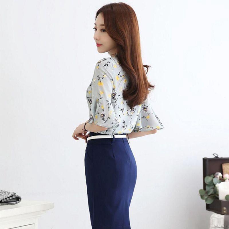 Áo sơ mi tay ngắn họa tiết hoa thời trang xinh xắn cho nữ