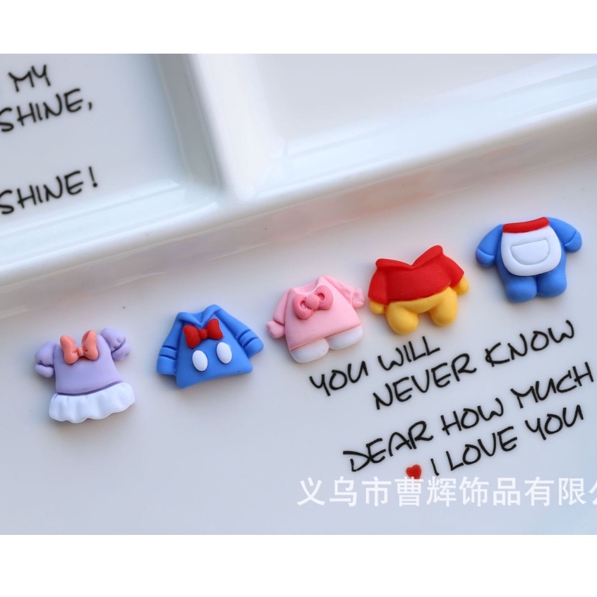 Charm (C489) slime/ Dụng Cụ Charm Trang Trí [Ko Keo &amp; Nút]  Nhân Vật Hoạt Hình &amp; Quần Áo - Giá 01 Cái