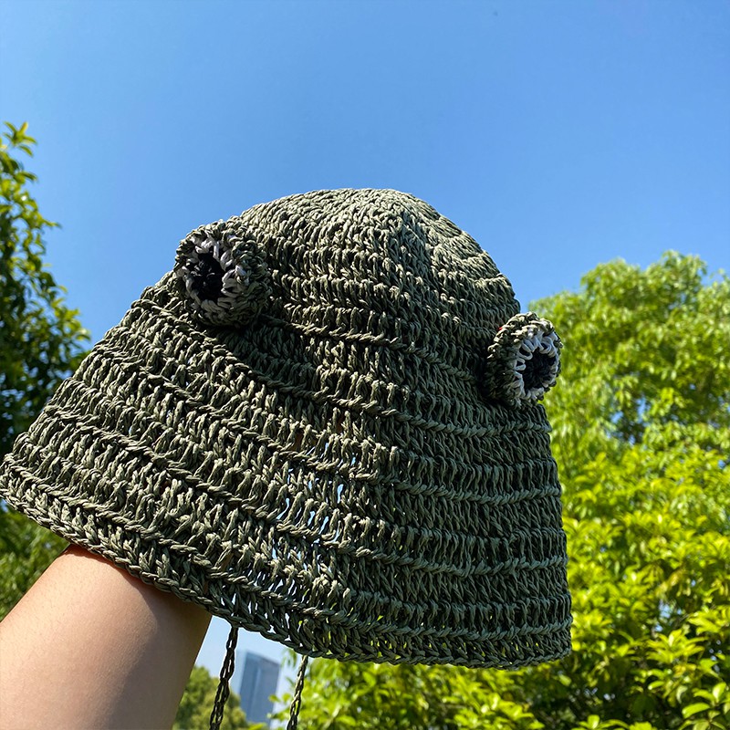 Nón Tai Bèo Kiểu Dây Bện Phong Cách Hàn Quốc Nhật Bản Thời Trang Mùa Hè Cho Nữ