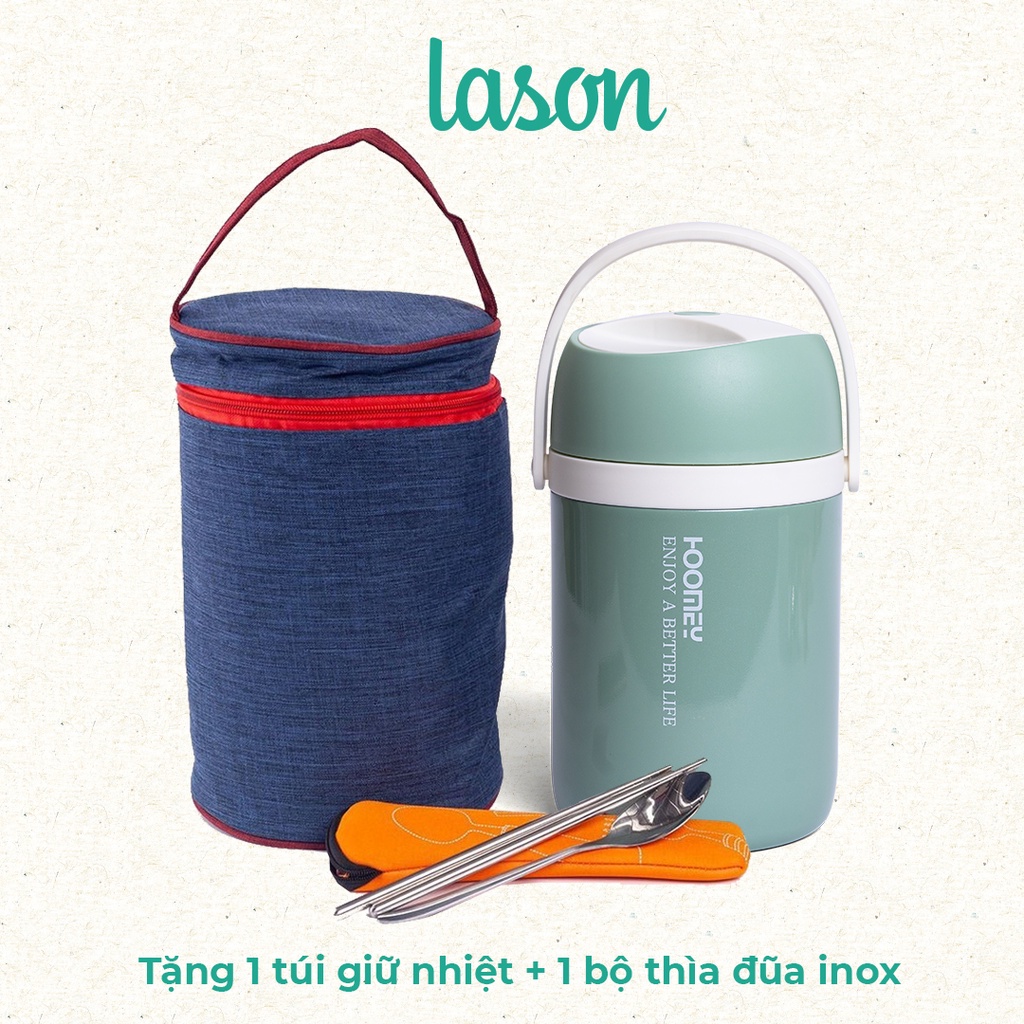 Hộp cơm giữ nhiệt Lason Magic 2300ml, cà men đựng cơm, cặp lồng ủ nóng giữ nhiệt 8-12 tiếng CB-HC-GN07