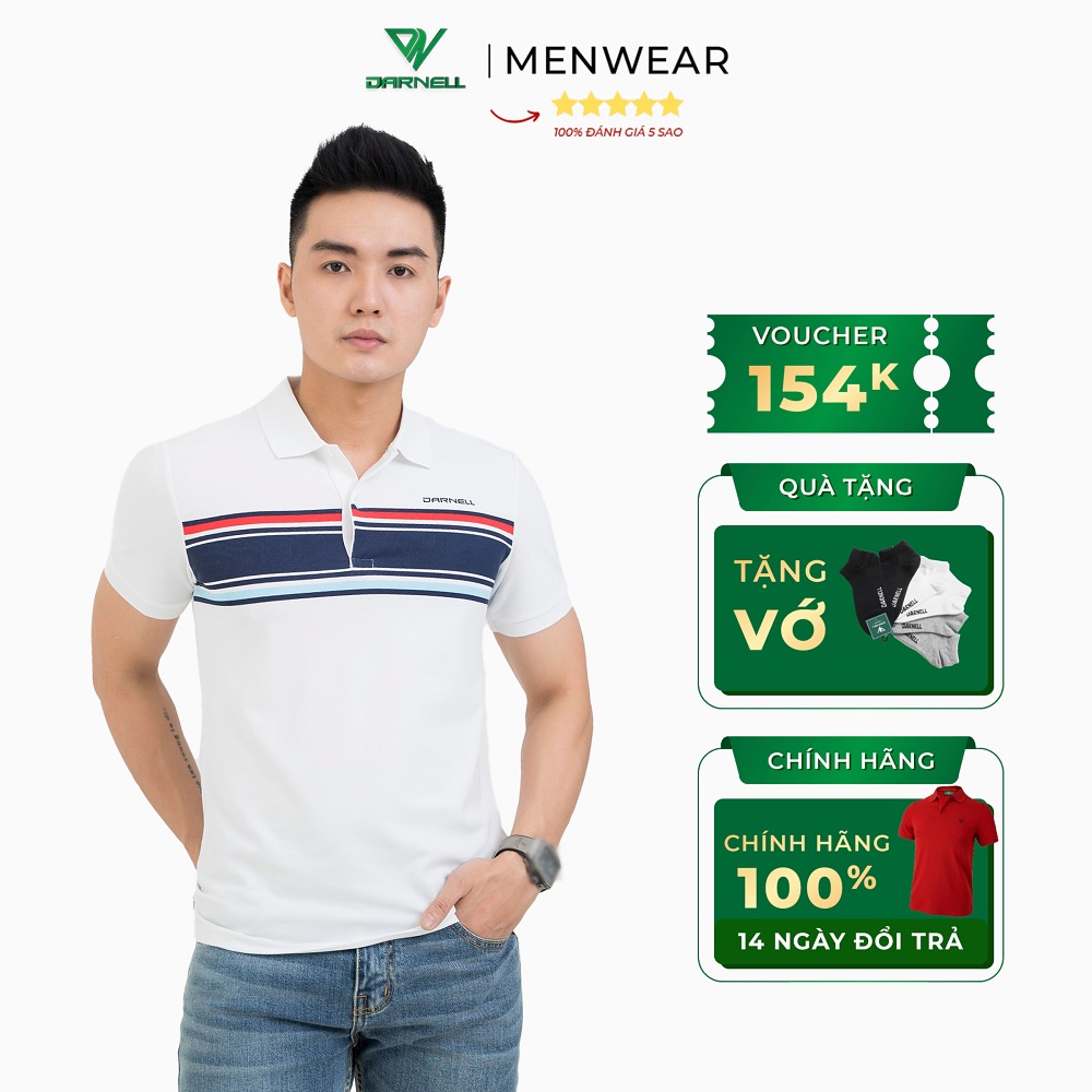 Áo thun polo nam Darnell, áo phông chính hãng cao cấp, áo thun ngắn tay có cổ chất cotton mềm mịn bền đẹp DN0015