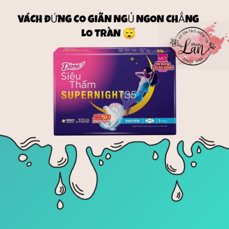 BĂNG VỆ SINH BAN ĐÊM DIANA 35CM - Hàng chính hãng