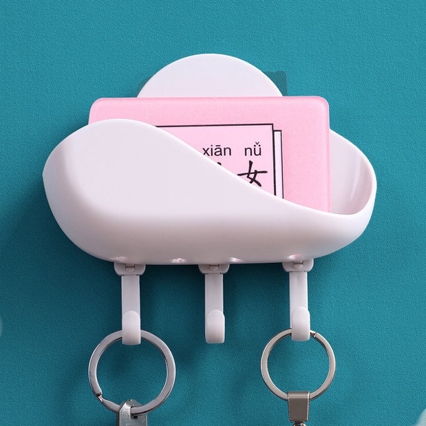 Móc Dán Tường Siêu Dính Chịu Lực Không Đóng Đinh Treo Đồ 3 Móc Hình Đám Mây Trang Trí Phòng Ngủ Nhà Bếp U235