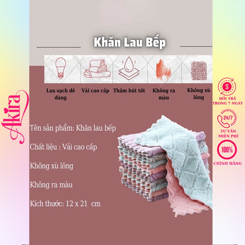 Khăn lau bếp đa năng 2 mặt siêu thấm  kháng khuẩn chống dính dầu mỡ hai mặt