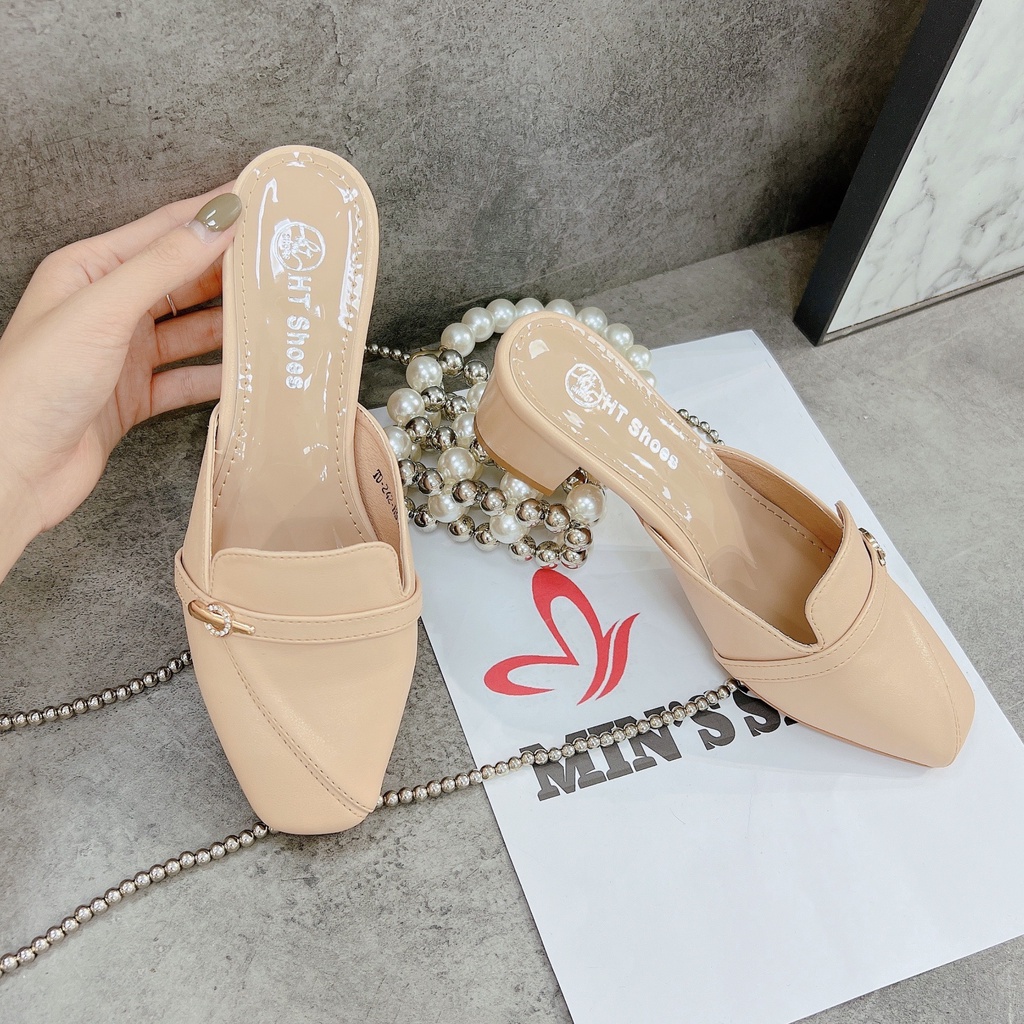 Min's Shoes - Giày Sục Gót Vuông Cao Cấp V241