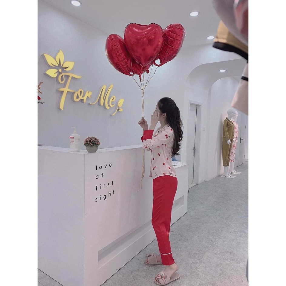 Bộ đồ ngủ, mặc nhà chất Lụa Giấy Luxury DÀI TAY BỘ PHỐI QUẦN 04 ,forme pijama
