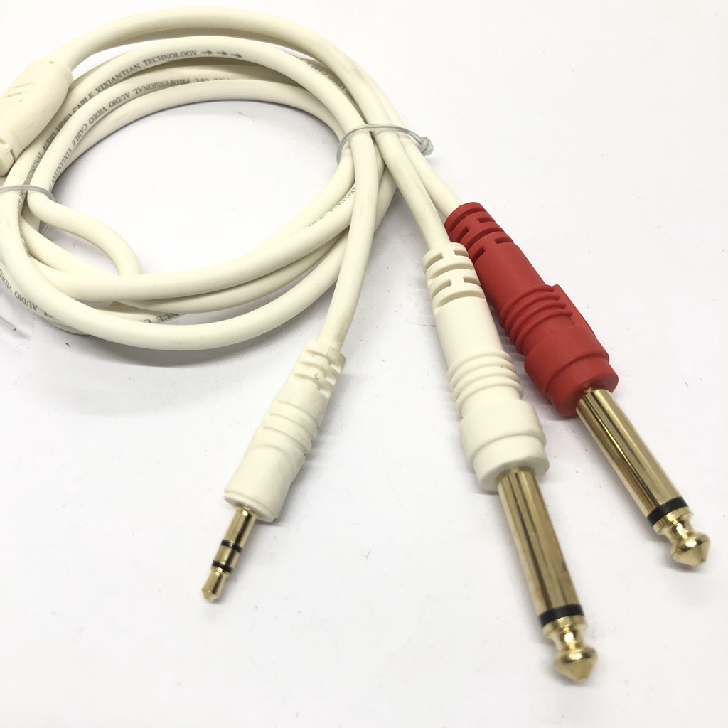 Dây âm thanh 1 đầu 3.5mm và 2 đầu 6mm dài 1.5M loại tốt - Điện Việt