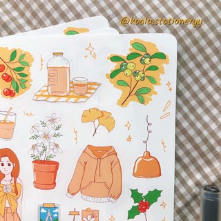 Bộ Sticker dán sổ - Cozy 4 vàng cam