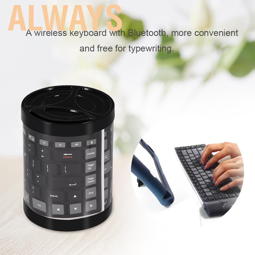 Bàn phím Bluetooth không dây thiết kế cuộn tròn chống nước bụi