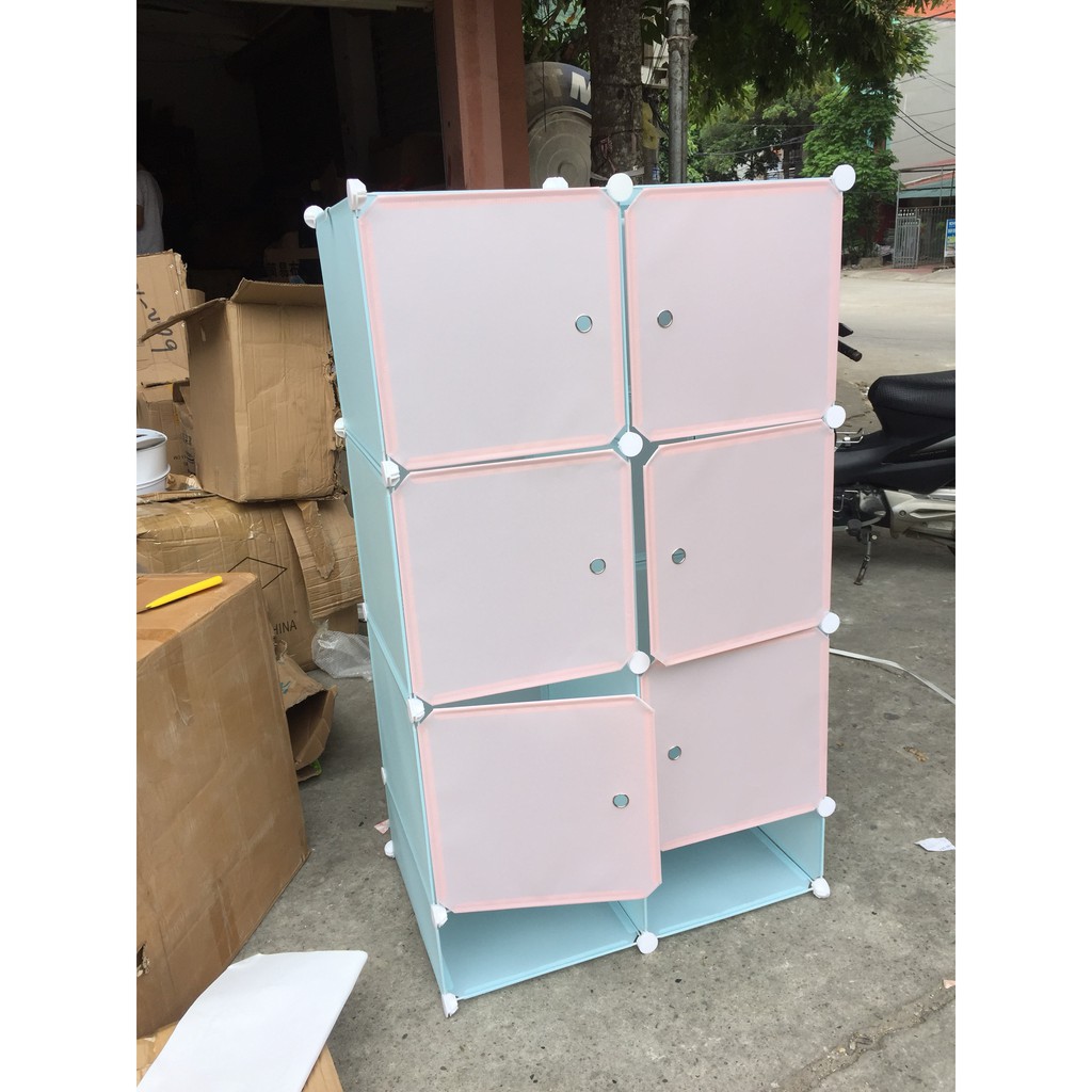 Tủ nhựa ghép 6 ô 💥FREESHIP💥 tủ nhựa mini để đồ treo quần áo