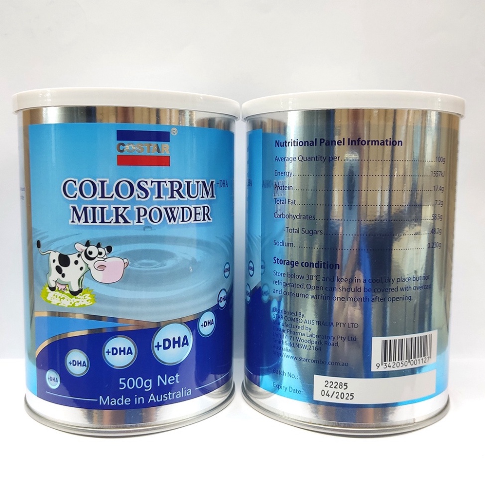 Giá Shock Sữa Bột Sữa Bò Non Costar Colostrum Powder Milk Nguyên Chất Chứa DHA Hộp 500g ÚC chính hãng mẫu mới