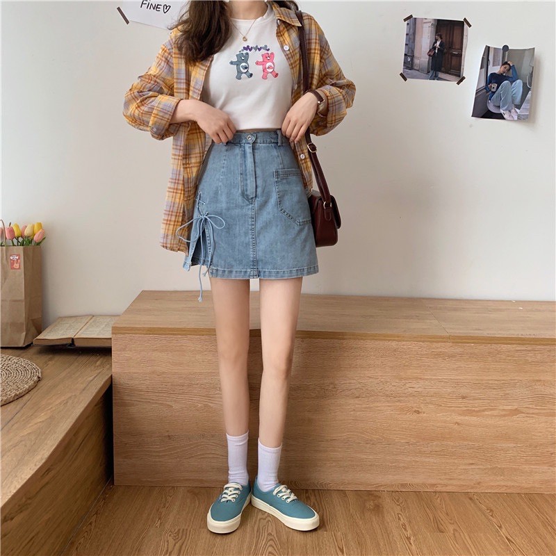 [ Mã FADIRECT20 giảm 20K đơn 150K] [Có sẵn+ảnh thật] Quần giả váy đan dây chất jeans mẫu mới 2021 | BigBuy360 - bigbuy360.vn