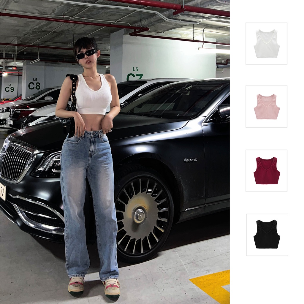 Áo Nữ Croptop Basic , Chất Vải Thun Tăm Thoải Mái , WC000137 ,SOMEHOW