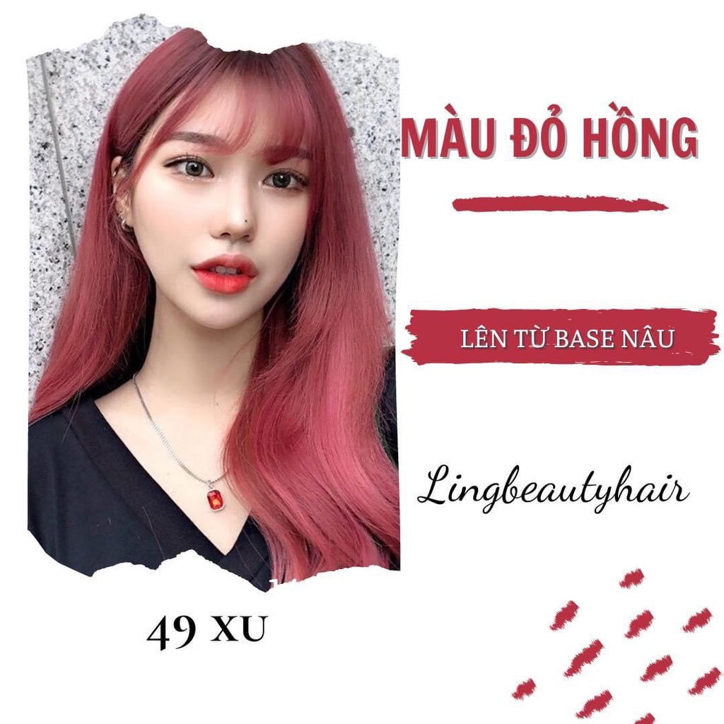 [ Combo Siêu Dưỡng]  Combo Thuốc Nhuộm Tóc Màu Hồng Khói , Màu Đỏ Hồng, Hot Pink Tặng Oxy Trợ Nhuộm