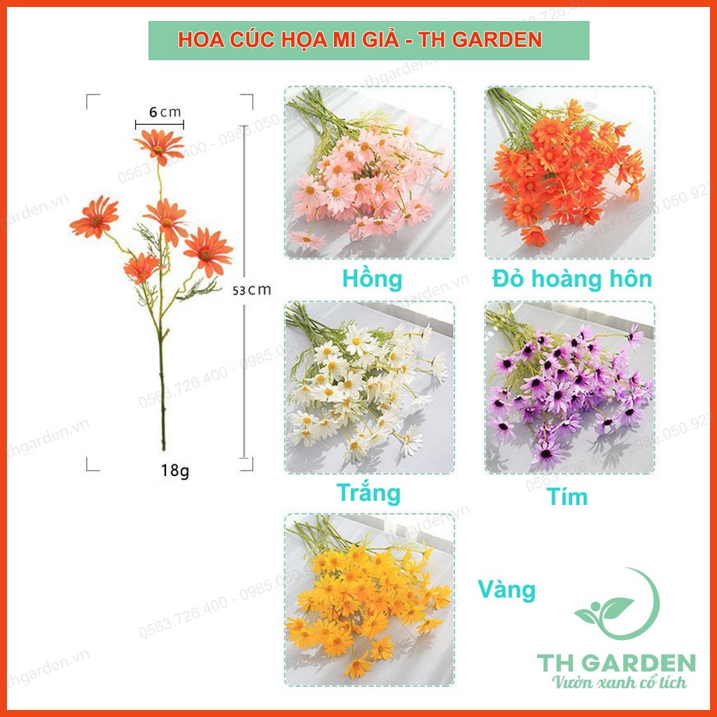 Hoa giả trang trí TH Garden - Cúc họa mi Hà Lan siêu đẹp chất liệu lụa cao cấp - Hoa decor, trang trí, chụp ảnh