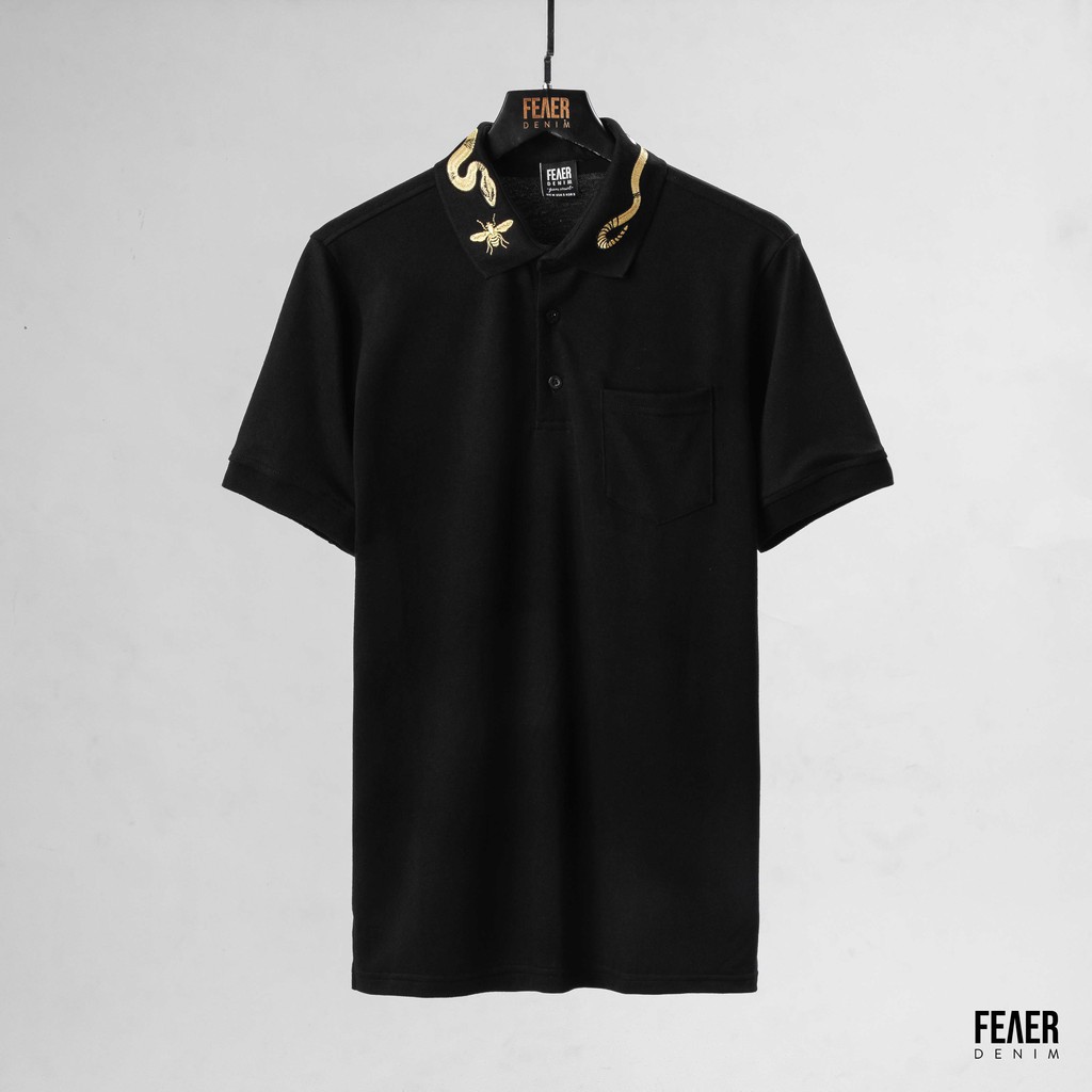 Áo thun Polo nam cổ bẻ Feaer vải 100% Cotton thấm hút,thoáng mát,bền bỉ rắn cổ vàng Gold Snake