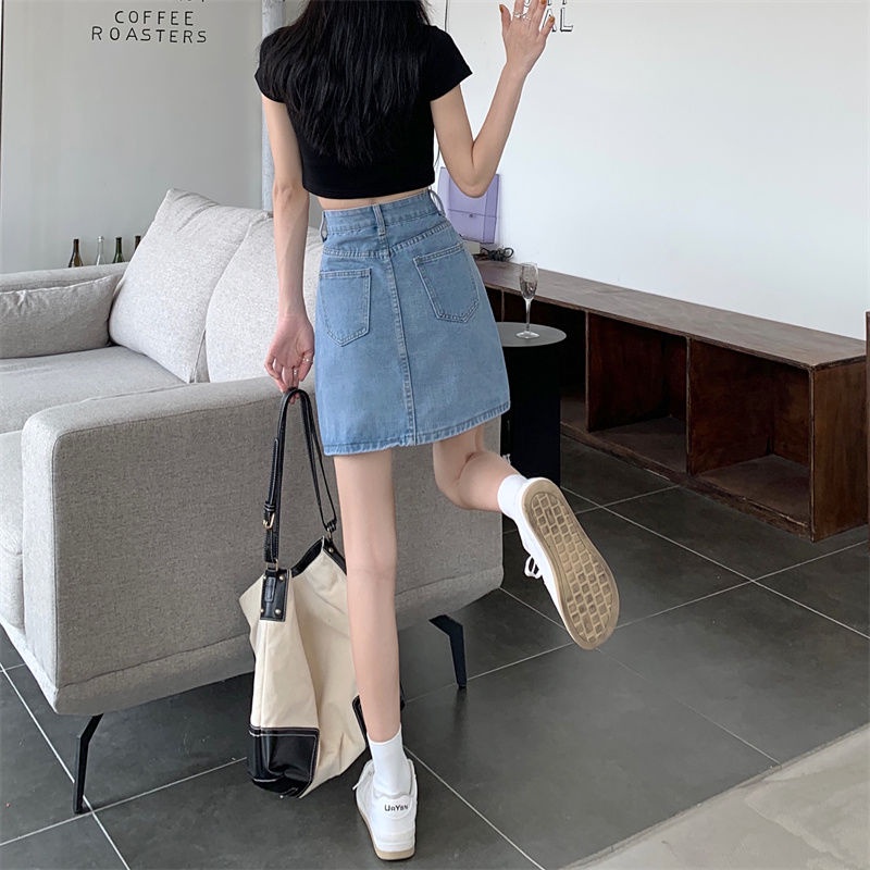 Chân Váy Denim Chữ a Lưng Cao Quyến Rũ Cho Nữ  tao bao