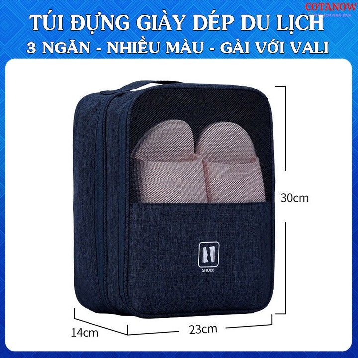 Túi Đựng Giày Du Lịch 3 Ngăn Gài Vali Tiện Lợi COTANOW