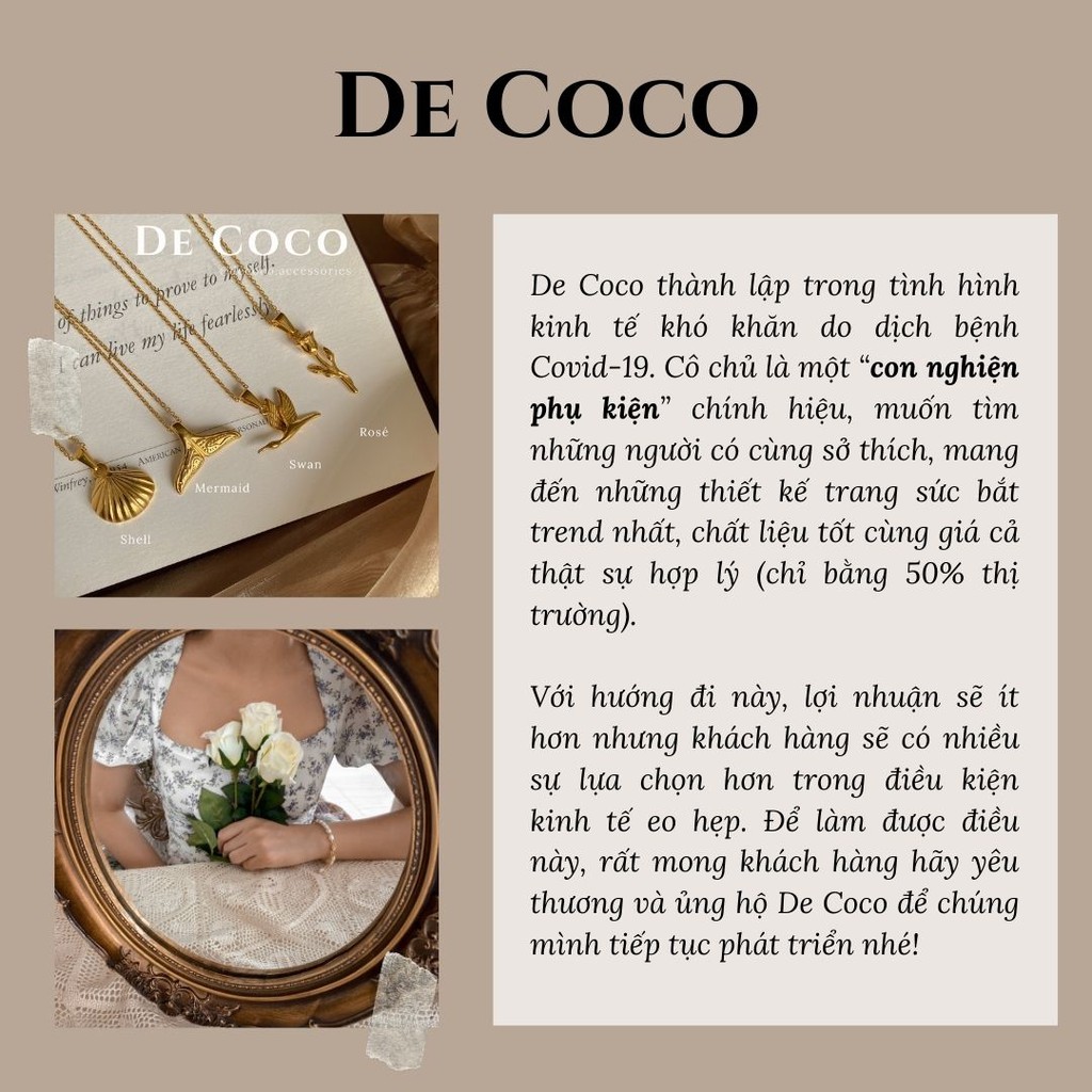 Khuyên tai dây xích rơi De Coco