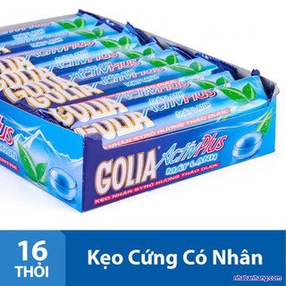 Lốc 16 Thỏi kẹo Golia Activ Plus nhân Siro bạc hà 420gr