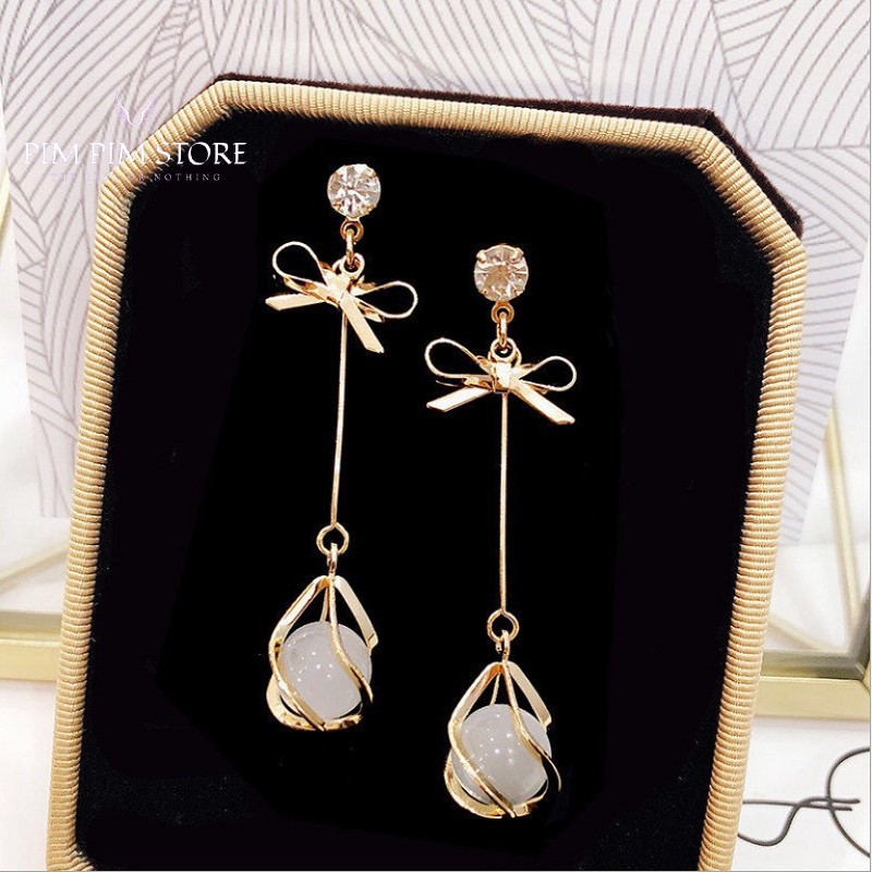 Khuyên tai nữ dáng dài phong cách trẻ trung dễ thương bông tai Hàn Quốc chất liệu hợp kim cao cấp bền màu không gỉ