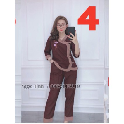 Đồ Lam Đi Chùa mẫu Kate nút chéo nguyên set mát mịn K3