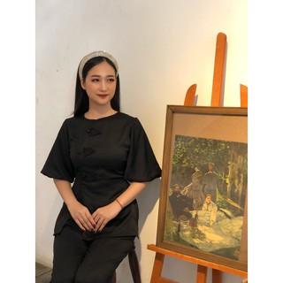 Set bà ba ba nút thắt - set phật tử đi lễ chùa - đồ lam đi chùa