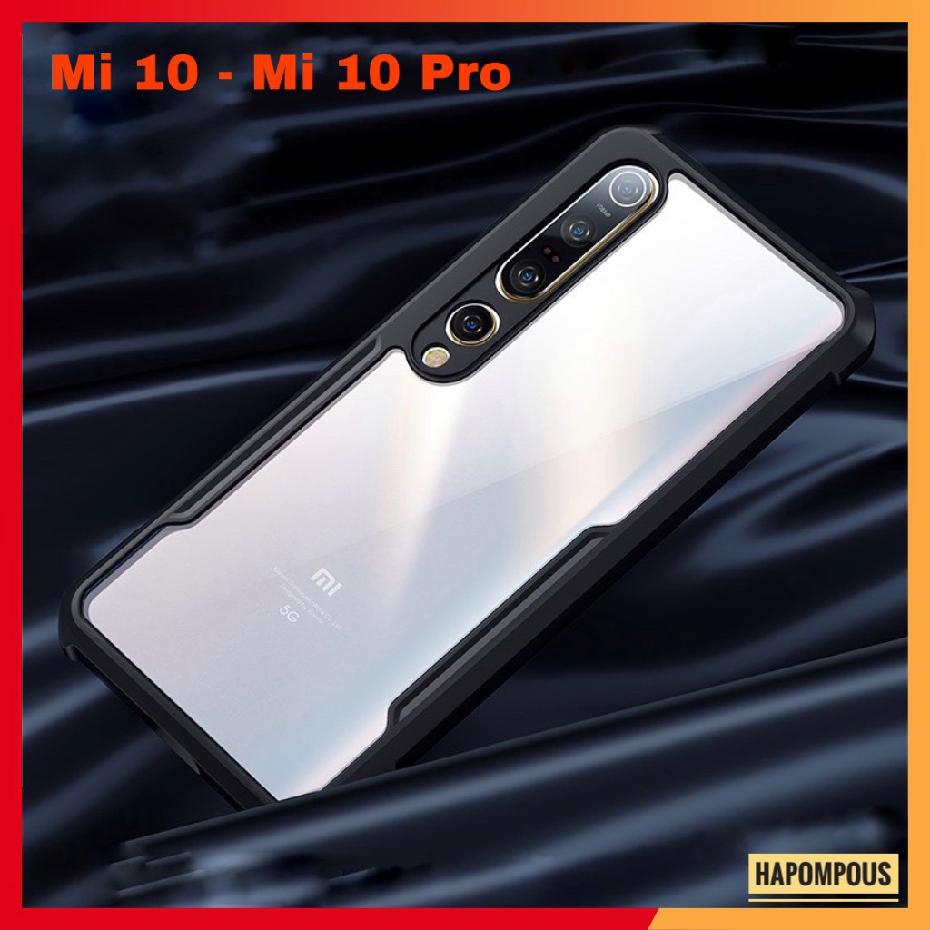 Ốp Lưng XUNDD Xiaomi Mi 12 / 12S / 12X / 12 Pro / Mi 12 Lite / Mi 10 / 10 Pro, Mặt lưng trong suốt, Viền TPU - Đen