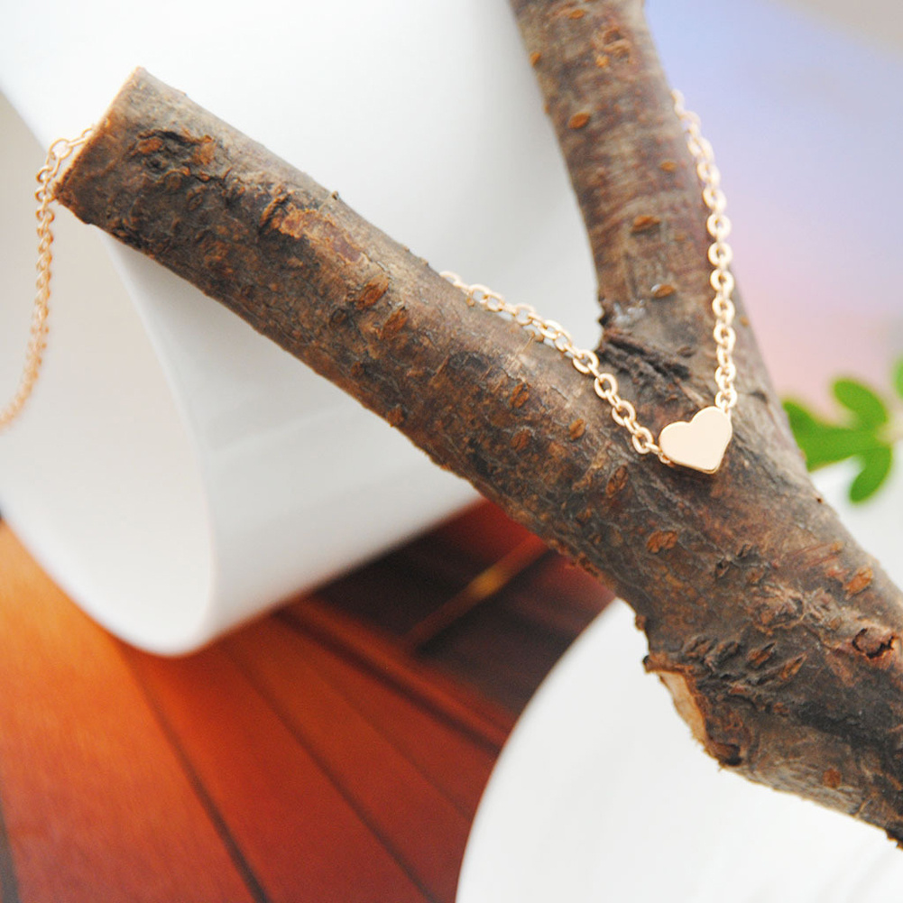 vòng cổ Mắt Xích Mặt Hình Trái Tim Mini Cho Nữ