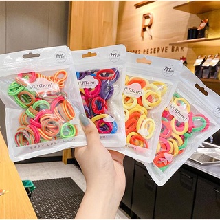 Set dây buộc tóc bằng cao su co giãn nhiều màu sắc xinh xắn thời trang cho nữ