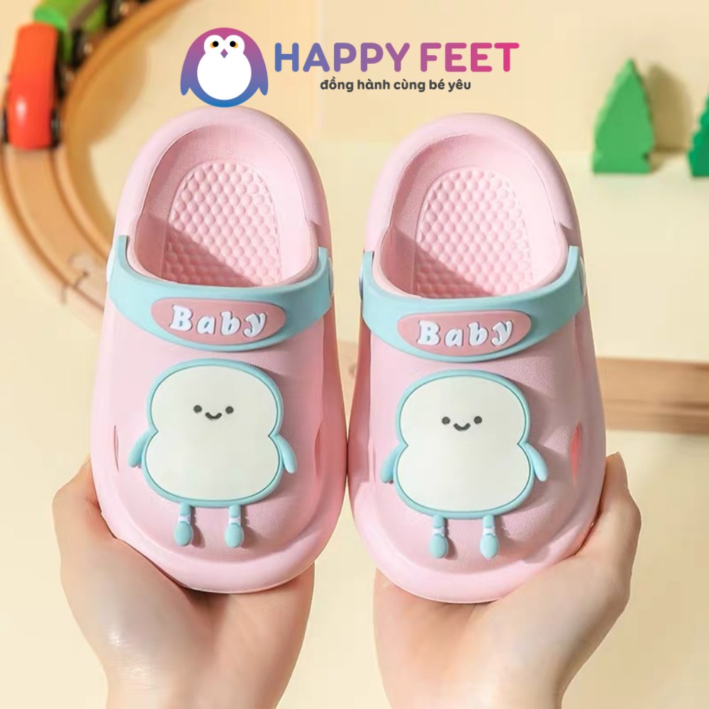 Sục siêu nhẹ trẻ em, dép xốp cài quai bé trai bé gái- Happy Feet- no206